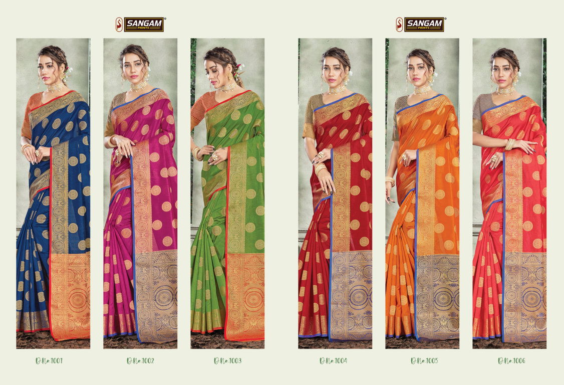 Sangam Karmala Silk Latest Designer Festive Wear Handloom Silk Heavy Sarees Collection
